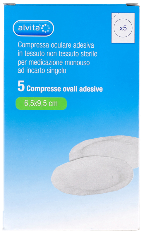 COMPRESSA OCULARE AUTOADESIVA ALVITA TNT OVALI 6,5X9,5CM 5 PEZZI - Farmacia Sant Anna SAS del Dott. Mariani Federigo