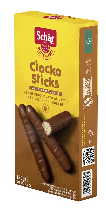 SCHAR CIOCKO STICK RICOPERTI DI CIOCCOLATO AL LATTE 150 G - Farmacia Sant Anna SAS del Dott. Mariani Federigo