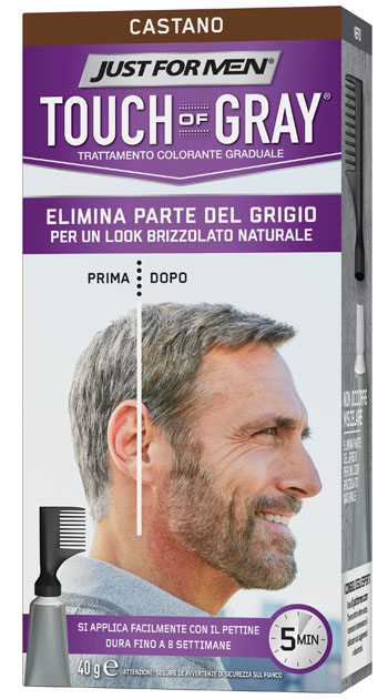 JUST FOR MEN TOUCH OF GRAY CASTANO 40 G - Farmacia Sant Anna SAS del Dott. Mariani Federigo