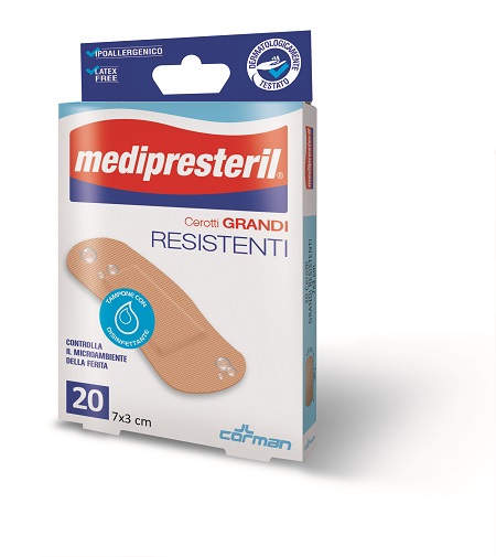 CEROTTO GRANDE MEDIPRESTERIL RESISTENTE 7X3CM 20 PEZZI - Farmacia Sant Anna SAS del Dott. Mariani Federigo