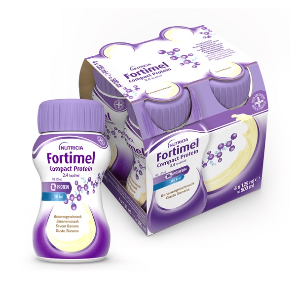 FORTIMEL COMPACT PROTEIN BANANA 4 BOTTIGLIE 125 ML - Farmacia Sant Anna SAS del Dott. Mariani Federigo