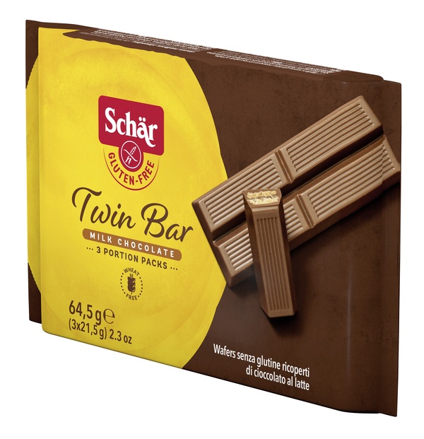 SCHAR TWIN BAR WAFERS RICOPERTI DI CIOCCOLATO AL LATTE 3 PEZZI DA 21,5 G - Farmacia Sant Anna SAS del Dott. Mariani Federigo