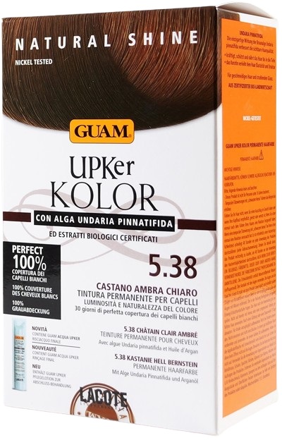 GUAM UPKER KOLOR TINTA CAPELLI 5,38 CASTANO AMBRA CHIARO CON ALGA UNDARIA PINNATIFIDA - Farmacia Sant Anna SAS del Dott. Mariani Federigo