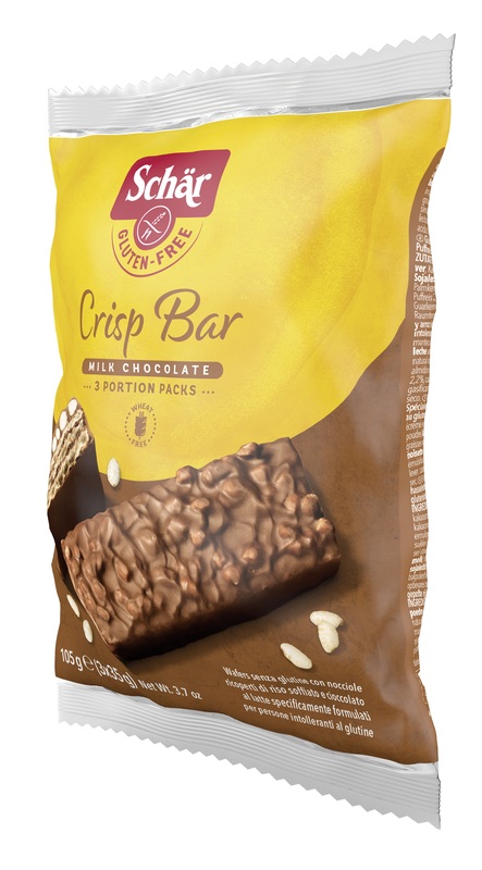 SCHAR CRISP BAR WAFERS CON NOCCIOLE RICOPERTI DI RISO SOFFIATO E CIOCCOLATO AL LATTE 3 PORZIONI DA 35 G - Farmacia Sant Anna SAS del Dott. Mariani Federigo