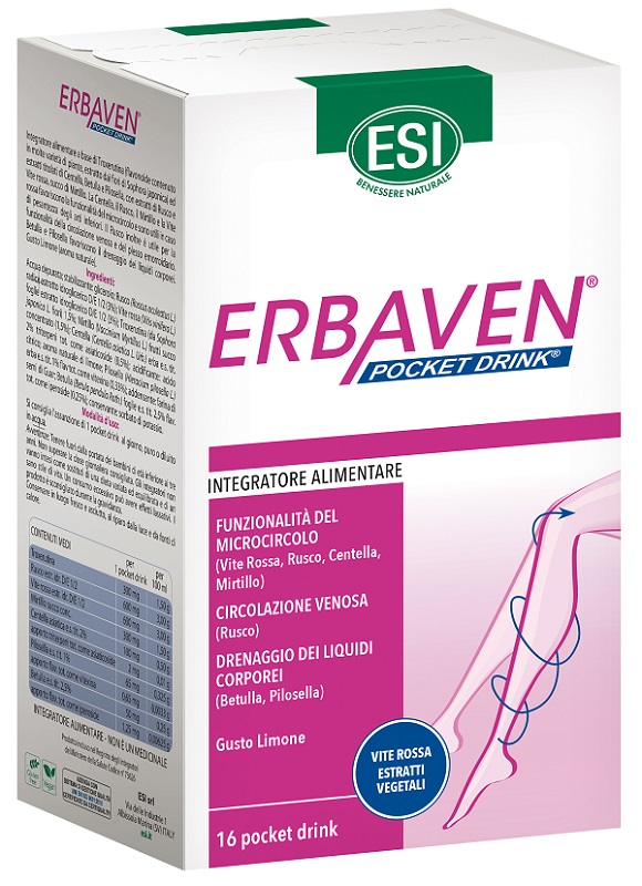 ESI ERBAVEN 16 POCKET DRINK X 20 ML GUSTO LIMONE - Farmacia Sant Anna SAS del Dott. Mariani Federigo