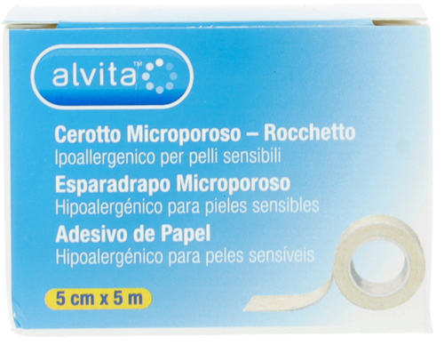 CEROTTO MICROPOROSO IN ROCCHETTO ALVITA IPOALLERGENICO PER PELLI SENSIBILI 5X500CM - Farmacia Sant Anna SAS del Dott. Mariani Federigo