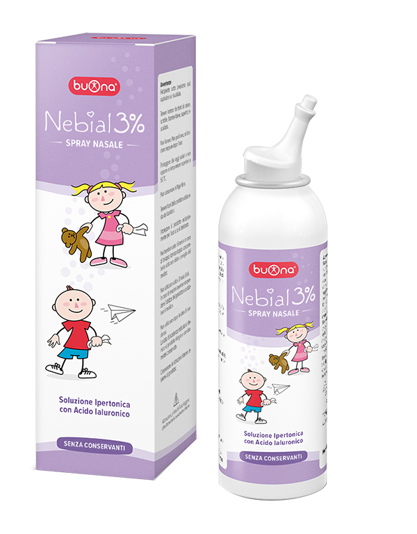NEBIAL SOLUZIONE SALINA IPERTONICA DI SODIO CLORURO AL 3% CON ACIDO IALURONICO SPRAY NASALE 100 ML - Farmacia Sant Anna SAS del Dott. Mariani Federigo