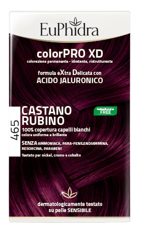 EUPHIDRA COLORPRO XD 465 CAST RUBINO GEL COLORANTE CAPELLI IN FLACONE + ATTIVANTE + BALSAMO + GUANTI - Farmacia Sant Anna SAS del Dott. Mariani Federigo