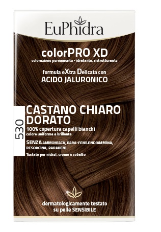 EUPHIDRA COLORPRO XD 530 CASTANO CHIARO DORATO GEL COLORANTE CAPELLI IN FLACONE + ATTIVANTE + BALSAMO + GUANTI - Farmacia Sant Anna SAS del Dott. Mariani Federigo