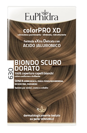 EUPHIDRA COLORPRO XD 630 BIONDO SCURO DORATO GEL COLORANTE CAPELLI IN FLACONE + ATTIVANTE + BALSAMO + GUANTI - Farmacia Sant Anna SAS del Dott. Mariani Federigo