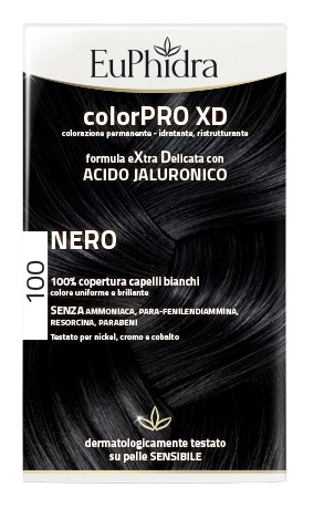 EUPHIDRA COLORPRO XD 100 NERO GEL COLORANTE CAPELLI IN FLACONE + ATTIVANTE + BALSAMO + GUANTI - Farmacia Sant Anna SAS del Dott. Mariani Federigo