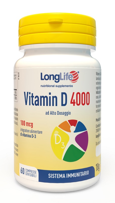 LONGLIFE VITAMIN D 4000UI 60 COMPRESSE DIVISIBILI - Farmacia Sant Anna SAS del Dott. Mariani Federigo