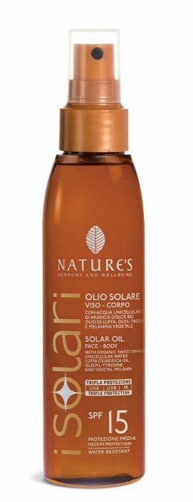 NATURE'S I SOLARI OLIO SOLARE VISO CORPO SPF 15 150 ML - Farmacia Sant Anna SAS del Dott. Mariani Federigo