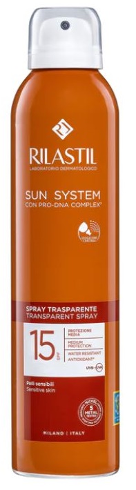 RILASTIL SUN SYSTEM TRANSPARENT SPRAY SPF15 200 ML - Farmacia Sant Anna SAS del Dott. Mariani Federigo