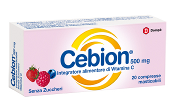 CEBION MASTICABILE SENZA ZUCCHERO VITAMINA C 500 MG 20 COMPRESSE - Farmacia Sant Anna SAS del Dott. Mariani Federigo