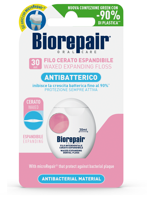 BIOREPAIR ORAL CARE ANTIBATTERICO FILO CERATO ESPANDIBILE GENGIVE DELICATE 25+5 METRI - Farmacia Sant Anna SAS del Dott. Mariani Federigo