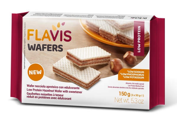 FLAVIS WAFERS NOCCIOLA APROTEICO 3 PORZIONI DA 50 G - Farmacia Sant Anna SAS del Dott. Mariani Federigo
