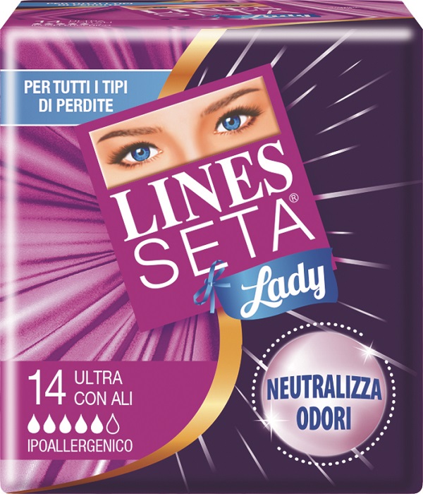 ASSORBENTE LINES SETA ULTRA LADY CON ALI 14 PEZZI - Farmacia Sant Anna SAS del Dott. Mariani Federigo