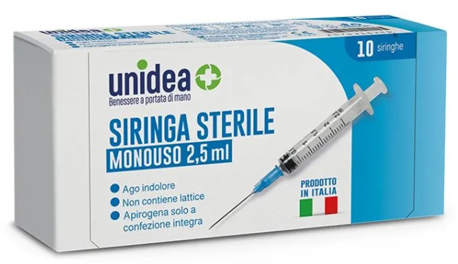 UNIDEA SIRINGA DA 2,5ML MONOUSO 10 PEZZI - Farmacia Sant Anna SAS del Dott. Mariani Federigo