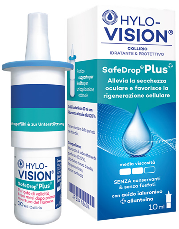 HYLOVISION SAFE DROP PLUS COLLIRIO IDRATANTE E PROTETTIVO 10 ML - Farmacia Sant Anna SAS del Dott. Mariani Federigo