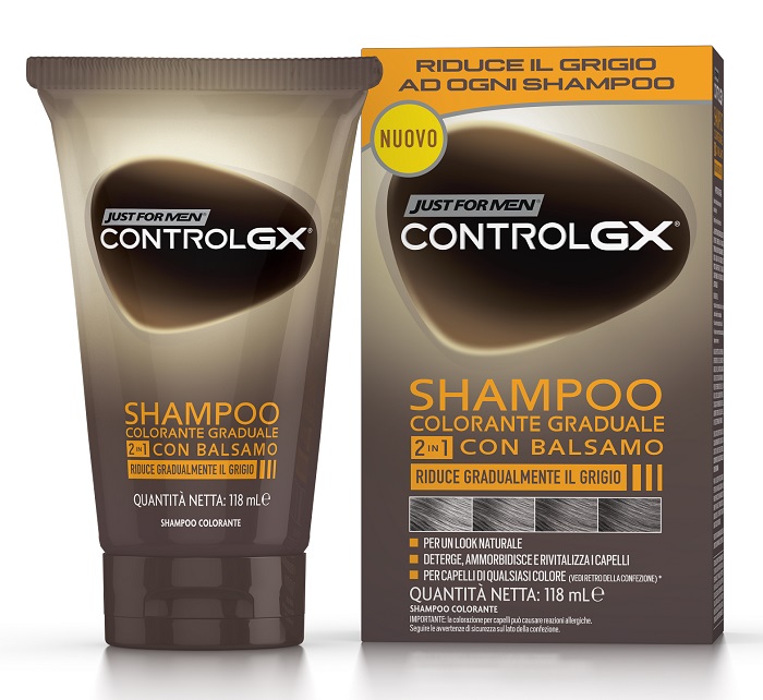 JUST FOR MEN CONTROL GX SHAMPOO COLORANTE GRADUALE 2 IN 1 CON BALSAMO 150 ML - Farmacia Sant Anna SAS del Dott. Mariani Federigo