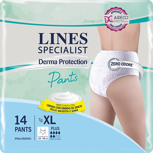 PANNOLONE PER INCONTINENZA LINES SPECIALIST DERMA PANTS PLUS XL 14 PEZZI - Farmacia Sant Anna SAS del Dott. Mariani Federigo