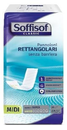 PANNOLONE SOFFISOF CLASSIC RETTANGOLARE SENZA BARRIERA 30 PEZZI - Farmacia Sant Anna SAS del Dott. Mariani Federigo